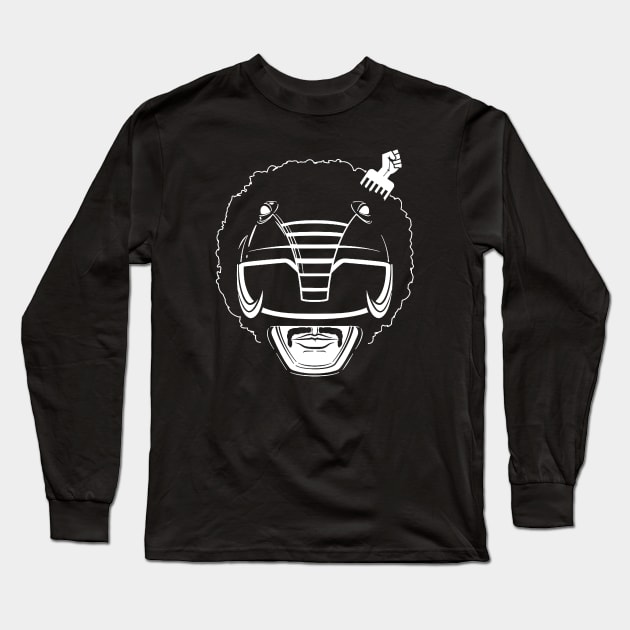 Black Power Ranger Long Sleeve T-Shirt by kamskir